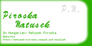 piroska matusek business card